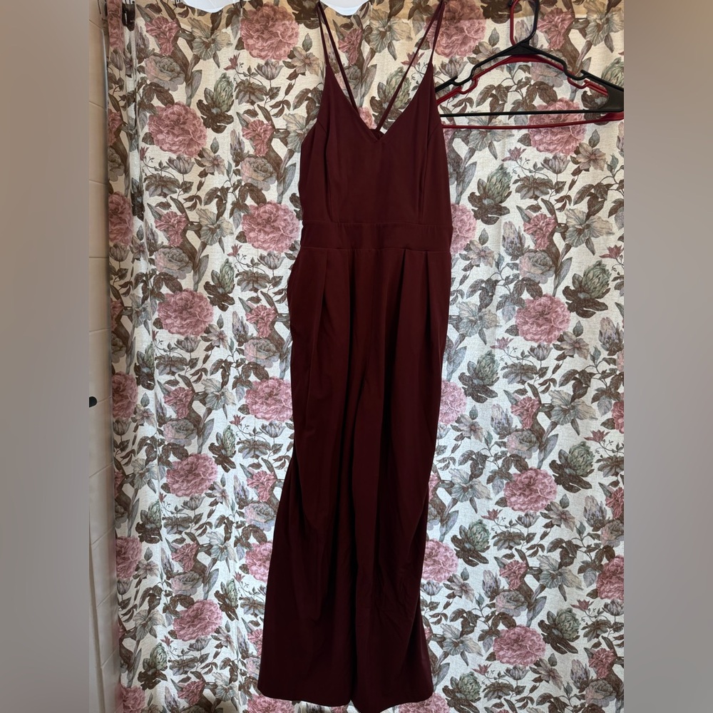 Burgundy Halara stretch jumpsuit